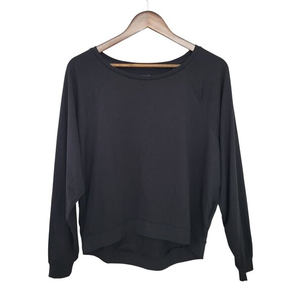 GapFit Brushed Jersey Hi-Low Sweatshirt Womens Size XS Black NWT - Picture 1 of 4